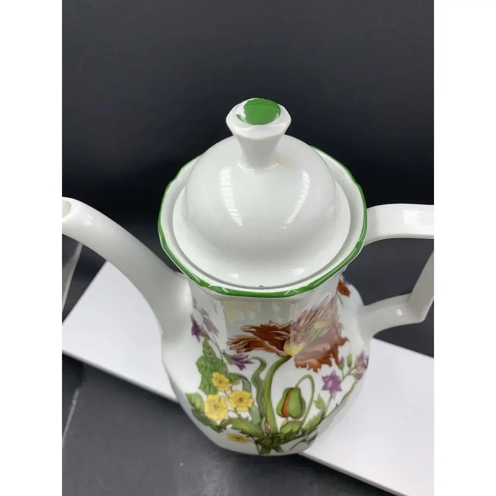 Vintage Bareuther Waldsassen Bavaria Germany Coffee Teapot With Floral Pattern